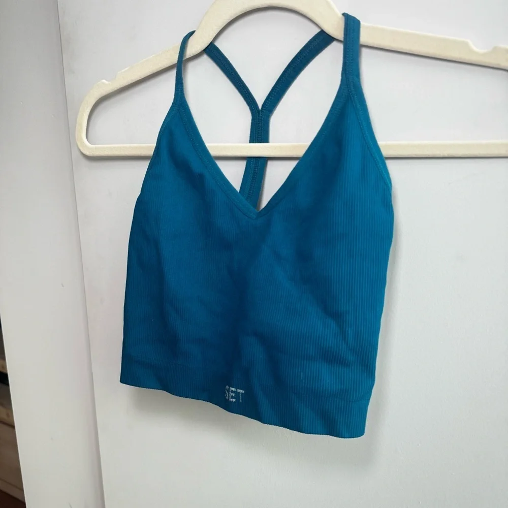SET ACTIVE sculpt flex teal ribbed sports bra - Picture 3 of 5